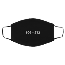 Load image into Gallery viewer, Cuomo Sapiens 2-ply protective face mask, in black, featuring white type that reads '306-232,' the finally tally of Electoral College votes in the 2020 Presidential Election.