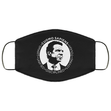 Load image into Gallery viewer, Cuomo Sapiens 2-ply protective face mask, in black, featuring the Cuomo Sapiens S.U.D.L.T. SEAL graphic in white.