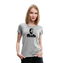 Load image into Gallery viewer, Cuomo Sapiens Women's Slim Fit T-Shirt—NO BALONEY, in Heather Grey and White