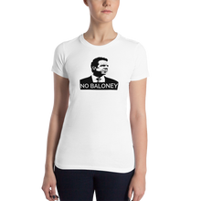 Load image into Gallery viewer, Cuomo Sapiens Women's Slim Fit T-Shirt—NO BALONEY, in Heather Grey and White