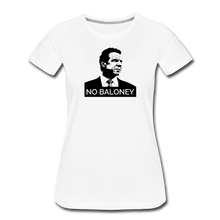 Load image into Gallery viewer, Cuomo Sapiens Women's Slim Fit T-Shirt—NO BALONEY, in Heather Grey and White