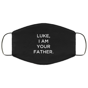 Cuomo Sapiens 2-ply protective face mask, in black, featuring white type that reads 'Luke, I am your father.'