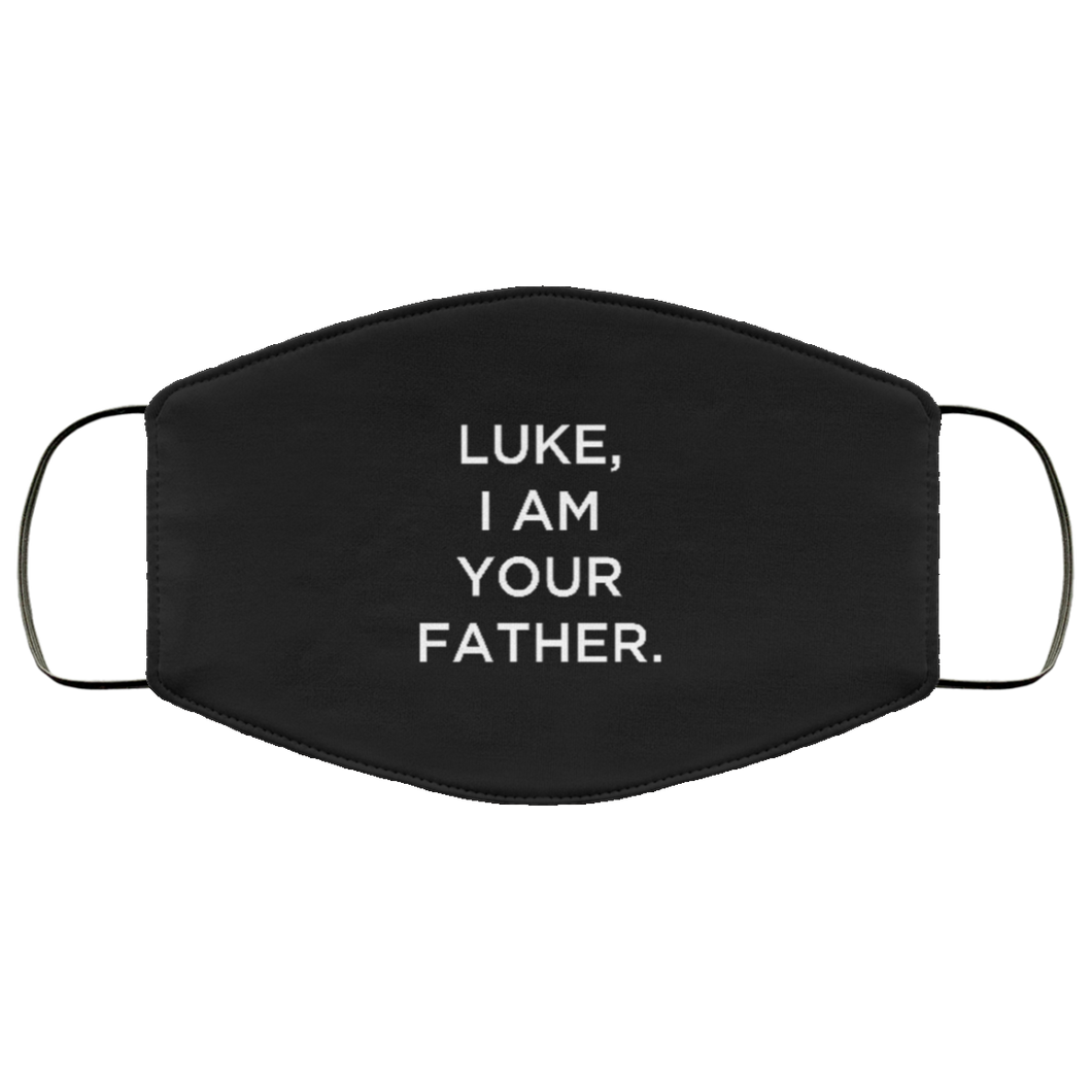 Cuomo Sapiens 2-ply protective face mask, in black, featuring white type that reads 'Luke, I am your father.'