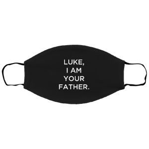 Cuomo Sapiens 2-ply protective face mask, in black, featuring white type that reads 'Luke, I am your father.'