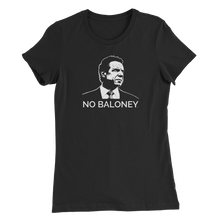 Load image into Gallery viewer, Cuomo Sapiens Women’s Slim Fit T-Shirt—NO BALONEY, in Black
