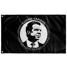 Load image into Gallery viewer, Cuomo Sapiens Stately Wall Flag—S.U.D.L.T. SEAL, in Black
