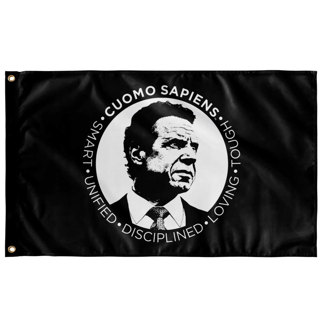 Cuomo Sapiens Stately Wall Flag—S.U.D.L.T. SEAL, in Black